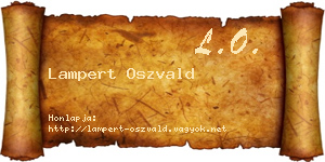 Lampert Oszvald névjegykártya